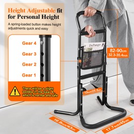 DePango Stand Assist Aid for Elderly, Aluminum Alloy Standing Aids & Supports for Rising from Chair Couch, Sturdy Chair Lift Assist Grab Bar for Seniors Disabled Handicap Adults, Height-Adjusted