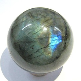 crystalmiracle Natural Labradorite 45 MM Sphere Crystal Healing Home Office Gift Reiki Feng Shui Positive Energy Gemstone Meditation Wellness Peace Aura