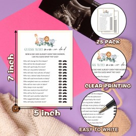 Who Mom Or Dad Games Set, Eucalyptus Baby Shower Party Game Card, Safari Jungle Themed Gender Neutral Party Ideas Activities, Woodland Animals Baby Shower Party Supplies & Decorations -B04