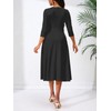 PerZeal Women's Casual A-Line Dress Wedding Guest Cocktail Church Flare