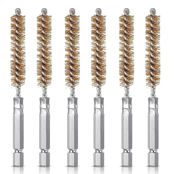 6 Pcs Hex Head Screw Rebrush Stainless Steel Brass Cleaning