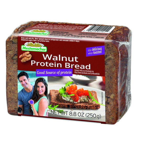 Mestemacher Protein Bread, Walnut, 9 Count