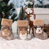Christmas Stocking Decoration Ornament Gift Bag Free Size/Pink Santa 10ea