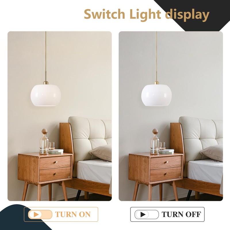 BOKT 1-Light Gold Dome Pendant Light Mid Century Modern White