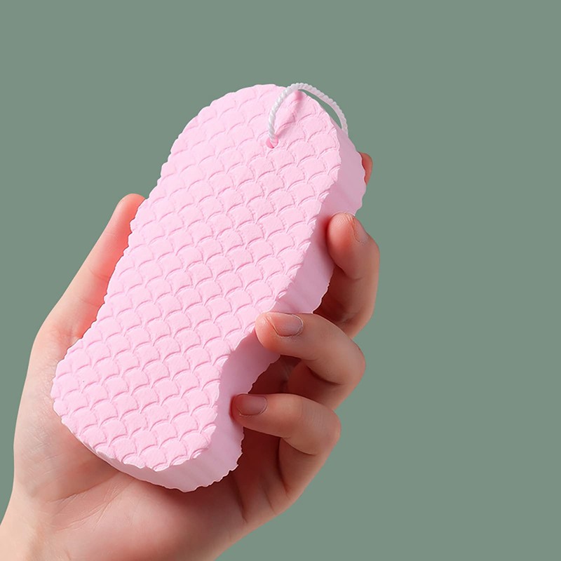 Yolispa 4pcs Exfoliating Bath Sponge Super Peeler Body Shower Brush