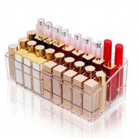 Gtwinsone Kavaye 36 Compartments Lipstick Acrylic Storage Box Gloss Transparent Cosmetic Storage for Lipstick Makeup Brushes (24.5 x 11 cm)