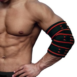 MANUEKLEAR Elbow Sleeves for Weightlifting, Elbow Compression Sleeves for Men, Adjustable Elbow Wraps for Weightlifting, Supportive Elbow Straps Brace for Lifting Weight Bodybuilding Powerlifting