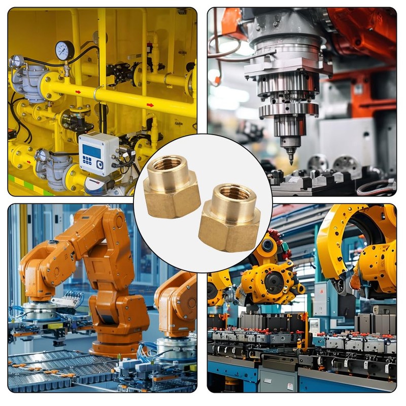 Beatific 2-Piece Brass Reducing Sleeve Adapter, 1/2" x 3/8", NPT,