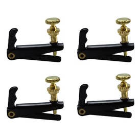 AUXBC 4Pcs Violin Fine Tuners for 4/4-3/4 Violins, Black Metal String Adjusters, Easy Tune String Spinner