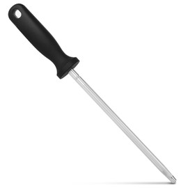 Wgsajlo 12 Inches Knife Sharpening Steel Rod, High Carbon Steel Honing Rod with 9 Inches Sharpening Steel and Ergonomic PP Handle, Premium Kitchen Knife Sharpener for Chefs and Home Cooks Use