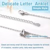 InitiaL Anklet for Women 925 Sterling Silver Adjustable Foot Ankle