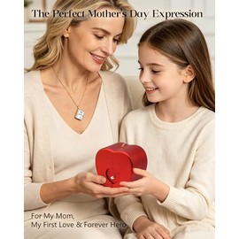 37JEWELRY - Joyero con diseño de flores preservadas de manzana con collar de libro de mi amor, regalo de rosa eterna para esposa, novia, marido, novio en el día de San Valentín, aniversario