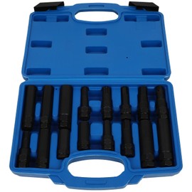 SCITOO 16Pcs Locking Lug Nut Master Key Set Fit For Removing Locking Spline Star Hex and Fluted Hex Lug Nuts,SAE and Metric Lug Sockets