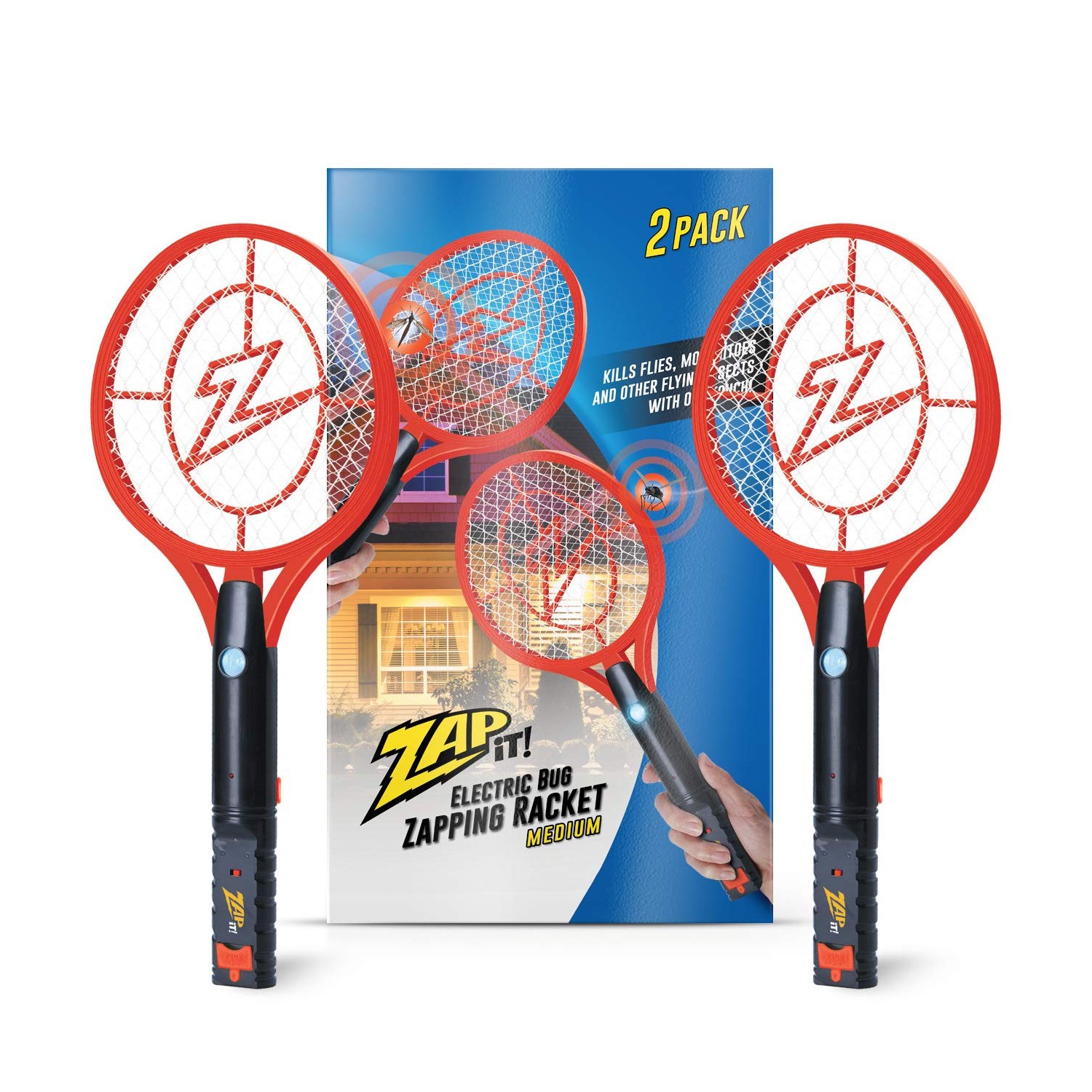 Zap It Bug Zapper Rechargeable Bug Zapper Racket, Electric Fly Swatter ...
