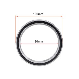 TOP-VIGOR 1Pcs 6816-2RS Deep Groove Ball Bearings, Z1 80mm x 100mm x 10mm Double Sealed Industrial Bearings, Chrome Steel Skateboard Bearings for Electrical Instrument Equipment