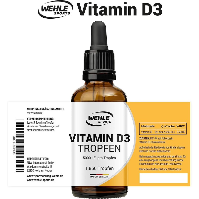 Vitamin D3 Laboratory-tested 5000 IU per drop high dosage –