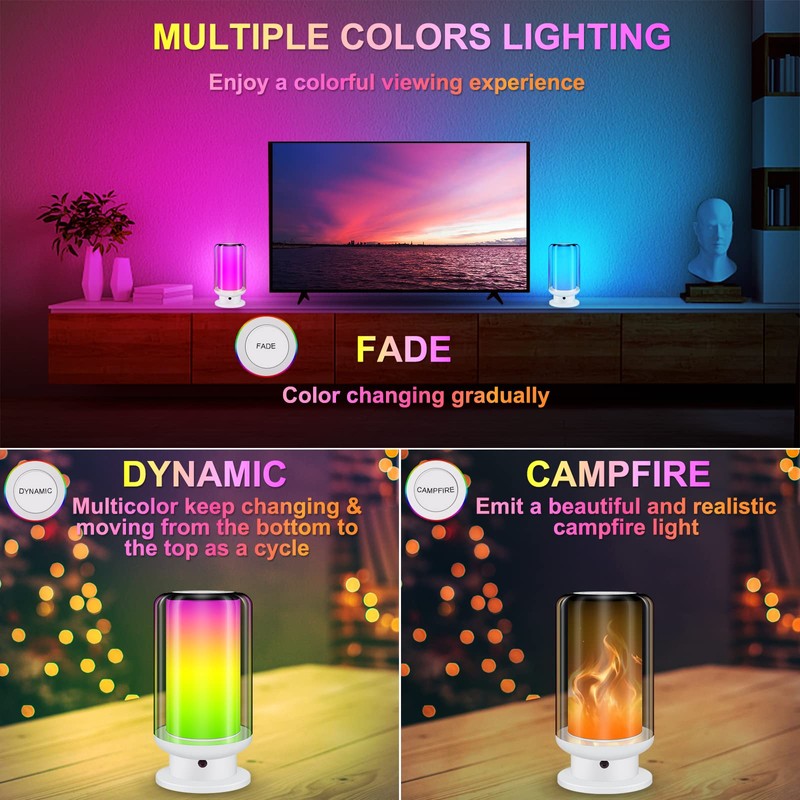 BIGMONAT Bedside Table Lamp Kids with Remote, Color Changing Desktop