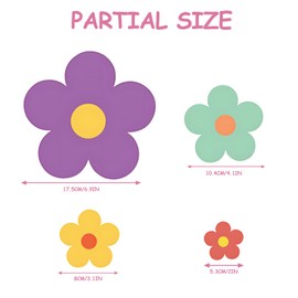 63 Pcs Flowers Wall Sticker, PVC Decal Easy Peel and Stick Wall Stickers, 4 Sizes Flower, Colorful Cute Children's Wall Stickers, for Boys and Girls Bedroom Nursery Decorations Kindergarten(10 Sheets)