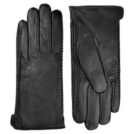 Harssidanzar HL001EU Women's Winter Warm Lining Lambskin Leather Gloves Touchscreen Texting Warm Driving Gloves, black