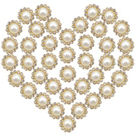 NQJNQJ 200 Pcs12mm Gold Rhinestone Pearl Buttons, Suitable for Clothing, DIY Craft Projects, Sewing Accessories, and Shoes