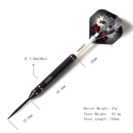 CUESOUL Dragon Deluxe Brass Steel Tip Darts Pack,21 Grams F2304-L