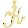 Jewelry America Solid 14k Yellow Gold Script Uppercase Initial Cursive