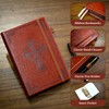CAGIE Leather Lined Journal Notebook for Men & Women, Debossed