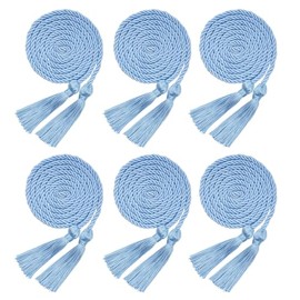 HOVEOX 6 Pieces Graduation Cords Tassels Cord Honor Cords with Tassel Graduation Honor Cords for Graduation Students (Light Blue)