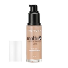 Renova Base Maquillaje Liquido Larga Duracion Matte24 Color Beige Natural