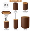 6 Pcs Bamboo and Plastic Bathroom Accessories Sets, Includes Toothbrush