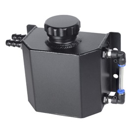 VehiMata Coolant Reservoir Tank, 1L Universal Radiator Overflow Tank Aluminum Black