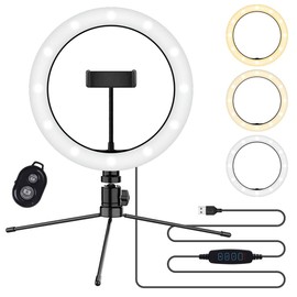 Bright Selfie Ring Tri-Color Light Compatible with Your Plantronics Voyager 3200 UC P/N 207371-01 10 Inch with Remote for Live Stream/Makeup/YouTube/TikTok/Video/Filming (Dimmable/Adjustable)