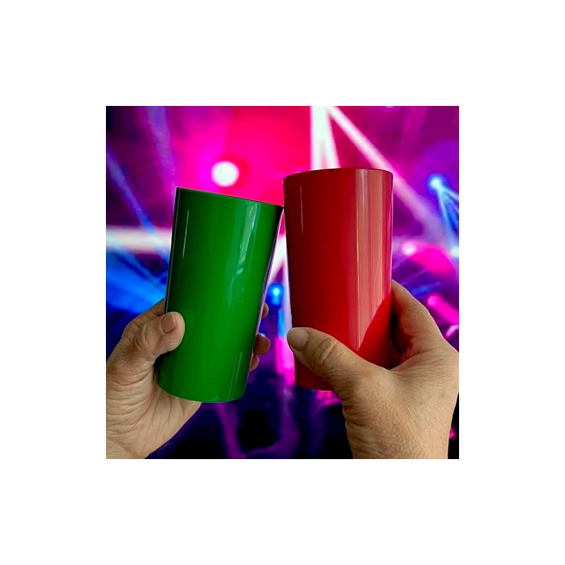 Vasos de Plástico Reutilizables, 400ml, Apilables, Aptos para Microondas y