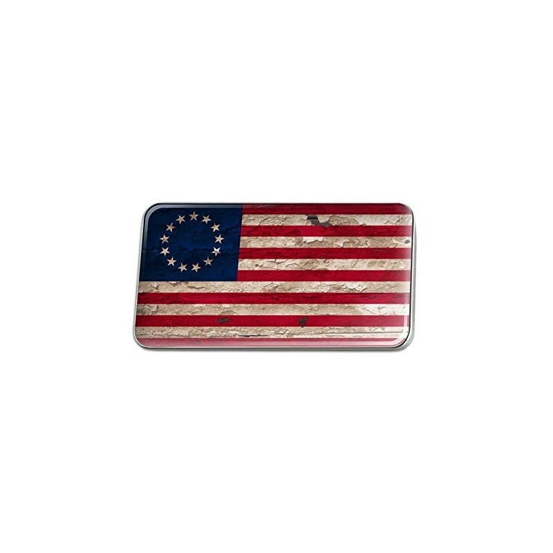 Rustic Betsy Ross 1776 Distressed Flag Rectangle Lapel Pin Tie