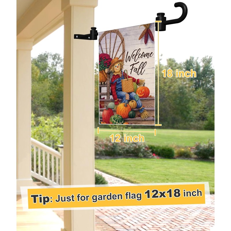 Koutemie Wall Garden Flag Stand Holder Pole with 2 Stoppers
