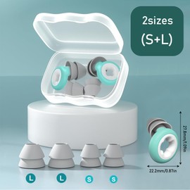 FAINCA Ohrstöpsel Zum Schlafen, 3D Shape Schlaf Ohrstöpsel, 2 Paar Ersatzköpfe Enthalten, Wiederverwendbarer Ohrstöpsel, Silikon Gehörschutz, für Schlafen Schnarchen, Lernen, Schwimmen (Grün)