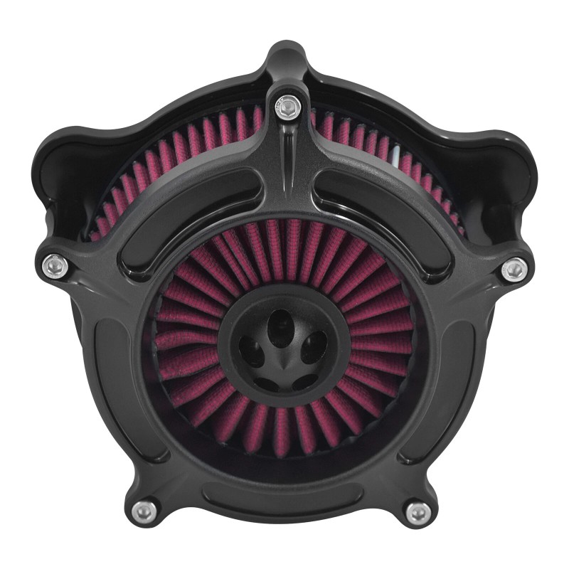 HDBUBALUS Matte Black Air Filter Cleaner Red Intake For Harley
