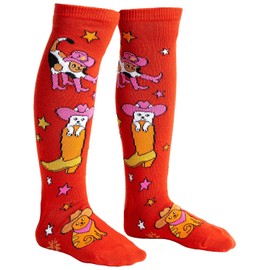 Sock It To Me, Little Girls, Herding Cowboy Cats Knee High Socks, One Size
