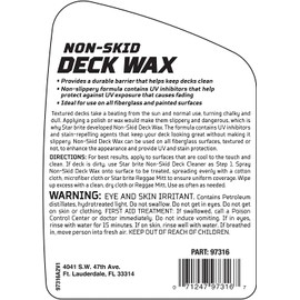 Star Brite Non-Skid Deck Wax - Non-Slip Protection From Stains & UV Damage