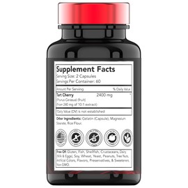 Tart Cherry Capsules (2400 MG - 120 Count) | from Montmorency Cherry Extract | Provides Antioxidants, Anthocyanins, & Phytonutrients | Tart Cherry for Sleep and More! | Non-GMO, Made in The USA!