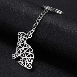 Dreamtimes Women's Animal Keyring Blank Stainless Steel Pendant Key Ring Bag Pendant Key Ring for Men, Rabbit