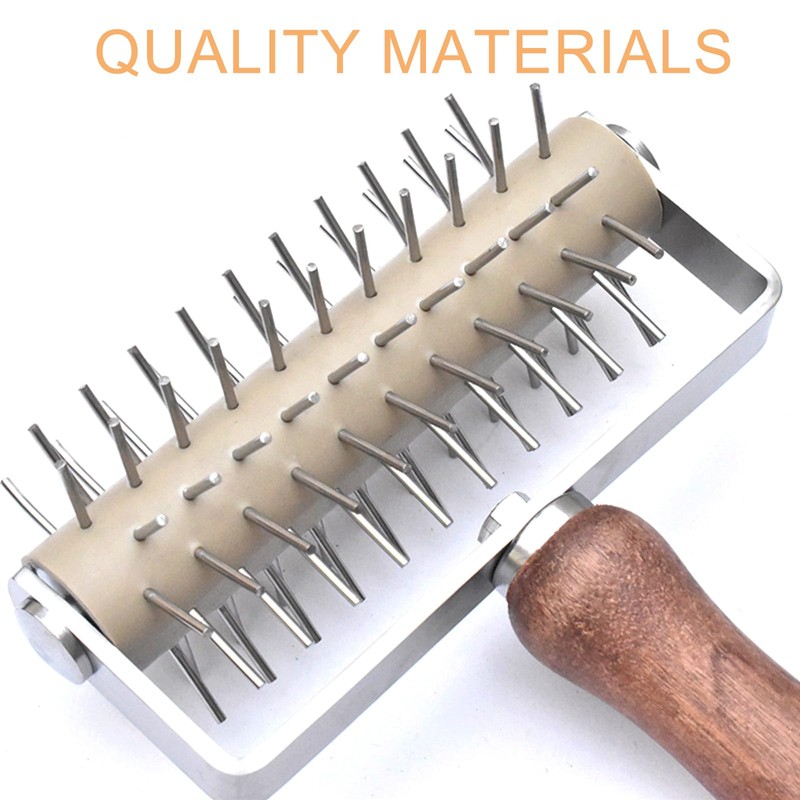 Roller Docker with Spikes, Stainless Steel Pizza Roller with Spikes,
