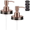 Amolliar Mason Jar Liquid Soap Dispenser Lid, Copper 2 Pack,