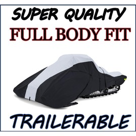 SBU Full Fitment Snowmobile Cover Compatible for The Arctic Cat ZR 6000 Limited ES 137model Years 2017-2021. 600 Denier Black and Gray, trailerable.