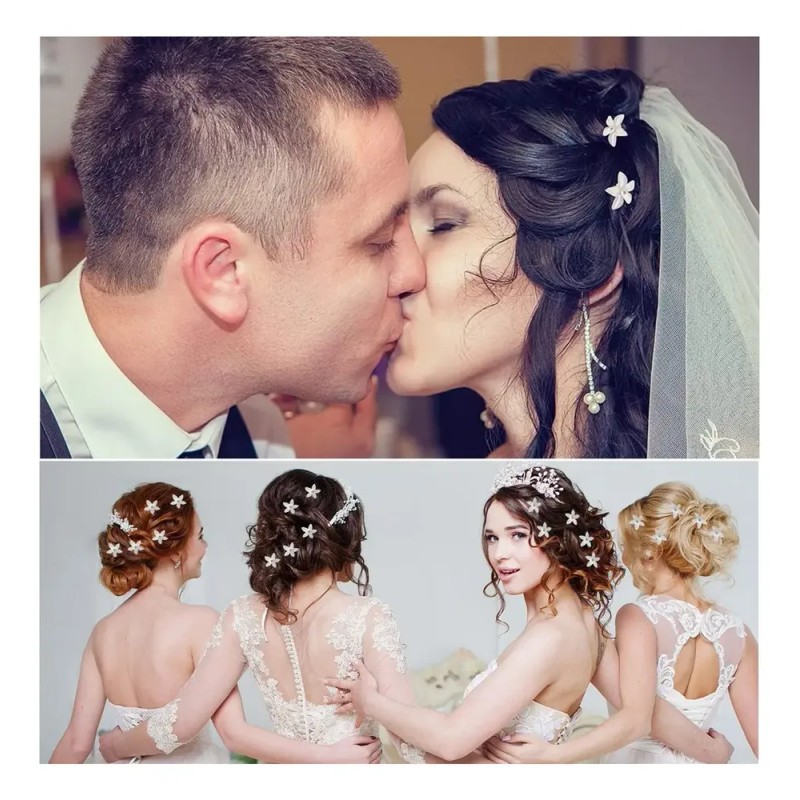 60pcs Horquilla Cabello Accesorios Pelo Boda De Flores Mujer