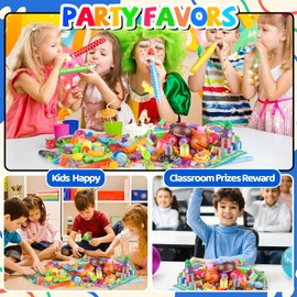 nicknack 200 Pieces Children's Birthday Party Bag Set for 5-10 Years - Party Bags for Party Favours, Goodie Bags & Pinata Filling - Small Toy as Giveaways and Gift Ideas