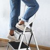 3-Step Stool - Folding Ladder with Handrails, Attachable Tool Bag,