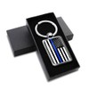 Biomar Labs® 3D Metal Thin Blue Line USA Flag Keyring