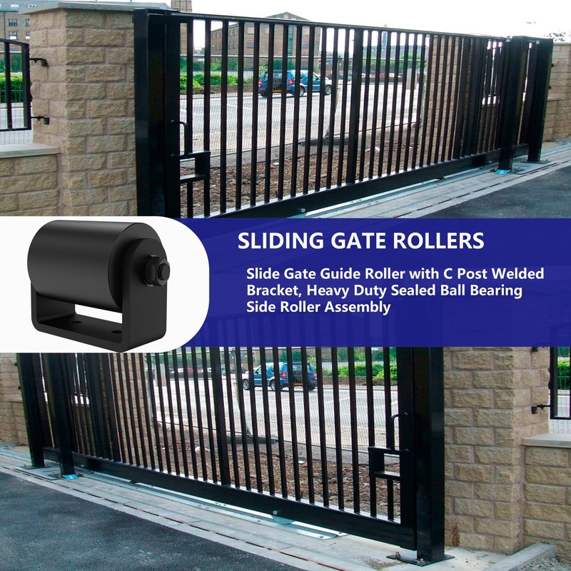 Sdstone 2Pack Slide Gate Guide Roller with C Post Welded