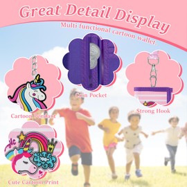 sundee Kids' Wallets for Boys and Girls, Trendy and Functional with Eye - Catching Charms and Matching Lanyards in Multiple Themes - Ideal for Every Little Explorer's Storage Needs-Unicorn 2